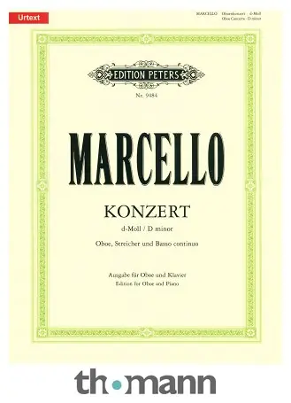 Vrácení Zdarma Edition Peters Marcello Concerto d-moll Oboe