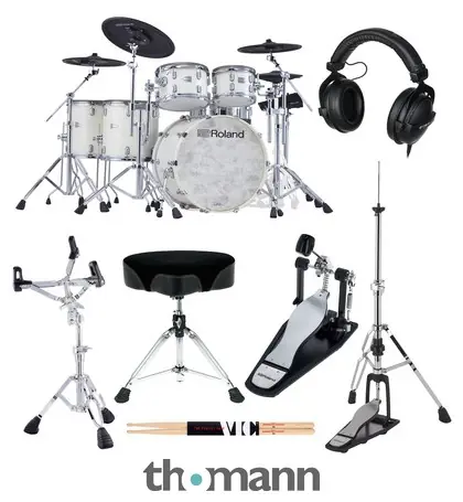 Autentický Roland VAD716-PW E-Drum Set Bundle
