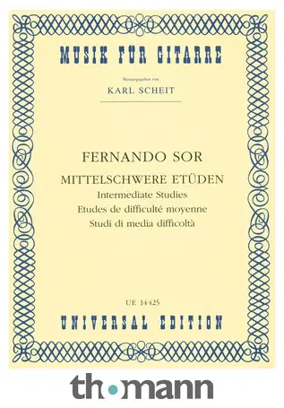 Universal Edition Sor Mittelschwere Etüden Originální