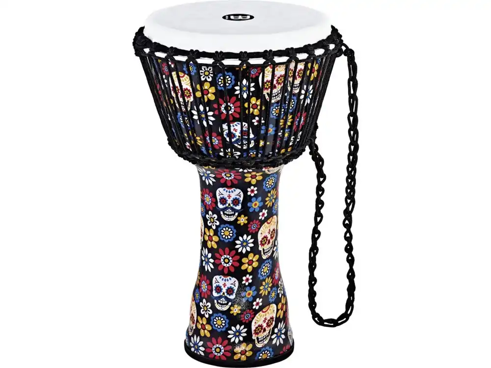 TAMA - AFRICAN DJEMBE 10"MEDIUM MEINL, DAY OF THE DEAD FINISH, TRAVEL SERIES, FIBERHEAD PADJ7-M-F Sleva