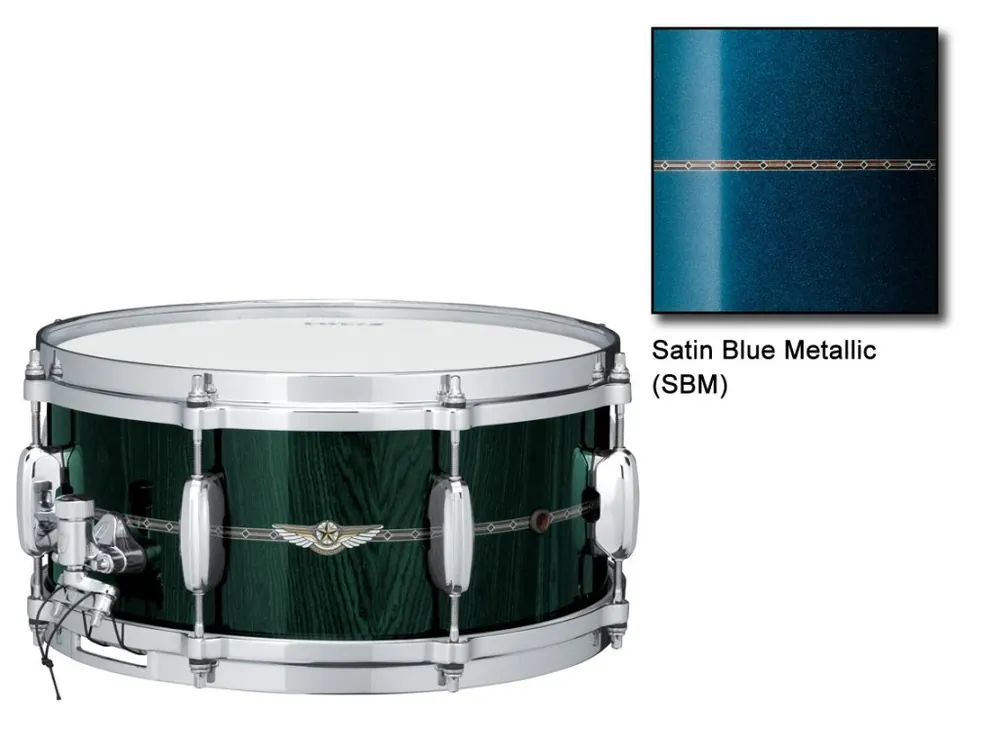 TAMA - SNAREDRUM 14"x5,5"STAR BUBINGA, SATIN BLUE METALLIC TBS1455S-SBM Tovární Cena