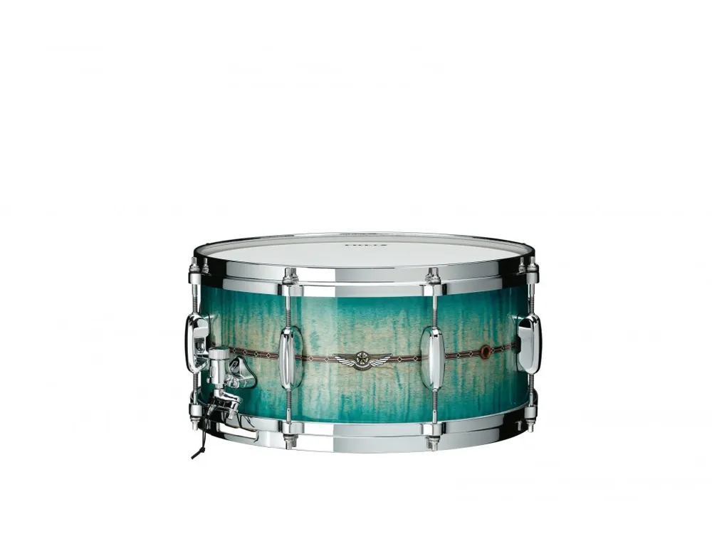 Vysoce Kvalitní TAMA - SNAREDRUM 14"x5,5" STAR MAPLE, EMERALD SEA CURLY MAPLE TMS1455S-RECB