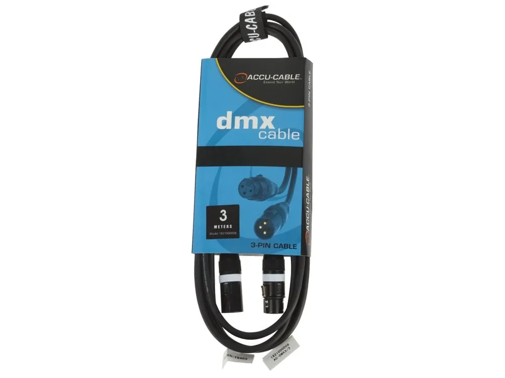 DMX kabel ADJ AC-DMX3/3 3 p. XLRm/3 p. XLRf 3m DMX Pouze Dnes