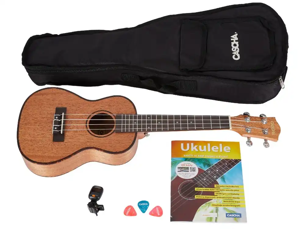 Ukulele komplet CASCHA HH 2036 CZ Concert Mahogany Ukulele Bundle Víkendová Akce