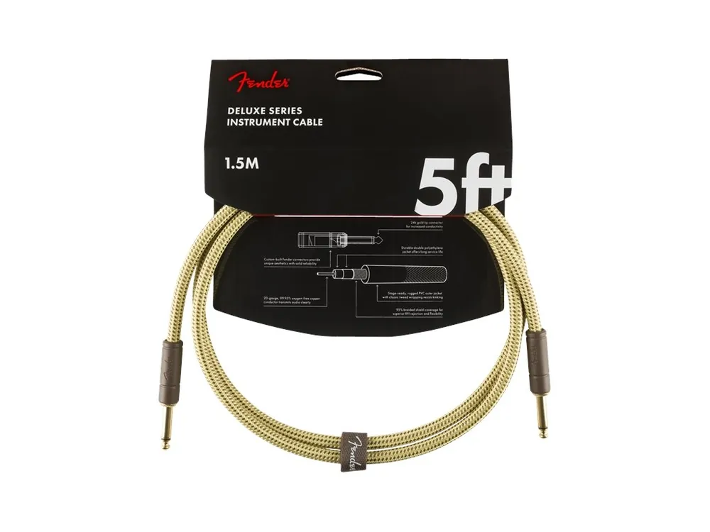 Nejlepší Volba Nástrojový kabel FENDER Deluxe Series 5‘ Instrument Cable Tweed