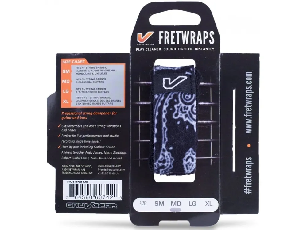 Oblíbený Tlumítko strun GRUVGEAR FretWraps Bandana Black Small