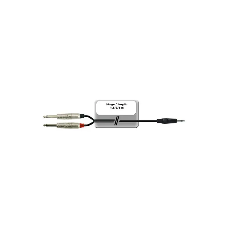 Časově Omezené Kabel AC35-15 Jack 3,5 stereo - 2x Jack 6,3 mono, 1,5 m