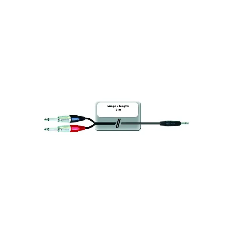 Kabel AC35-30 Jack 3,5 stereo - 2x Jack 6,3 mono, 3 m Poslední Šance
