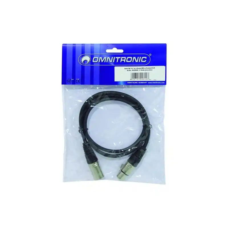 Kabel MC-10 XLR samec - XLR samice, 1m, černý Jen Po Omezenou Doba
