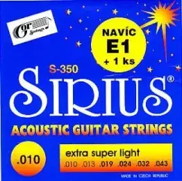 Oblíbený Struny kovové pro akustickou kytaru Gorstrings S-350 Sirius - 10/43