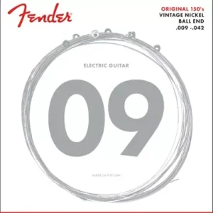 Tovární Cena Struny pro elektrickou kytaru Fender 150L Pure Nickel Wound, Ball End 09/42