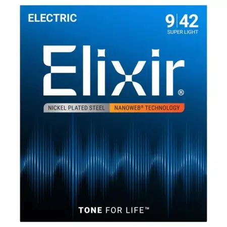 Struny pro elektrickou kytaru Elixir 12002 Super Light 9/42 Top Prodej