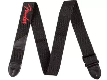 Ověřený Řemen kytarový Fender 2" Black Poly Strap Red