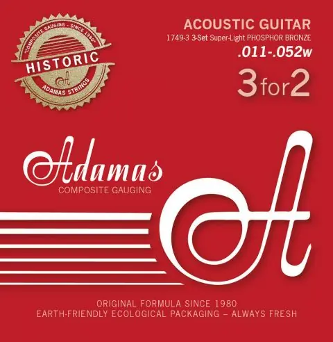 Tovární Cena Adamas struny pro akustickou kytaru Adamas Phosphor Bronze Historic Reissue