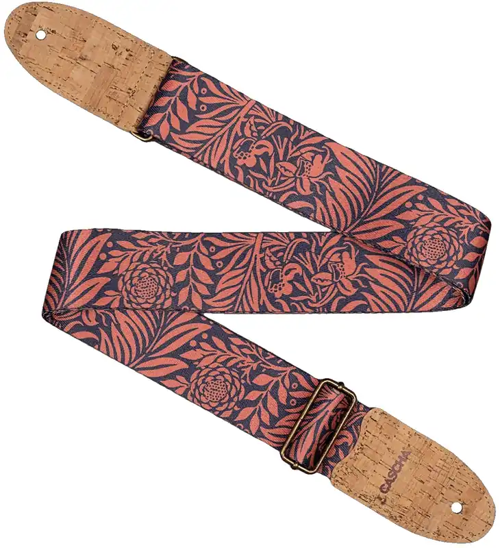 Hit Sezóny CASCHA CGS-VC7 Guitar Strap Vegan Cork Rose Jungle