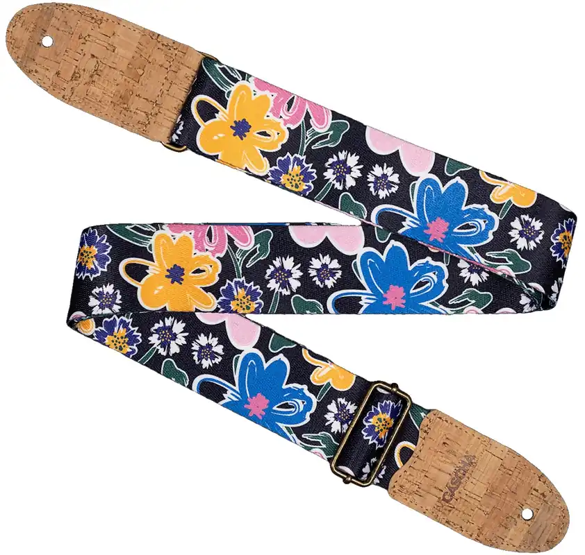 CASCHA CGS-VC5 Guitar Strap Vegan Cork Floral Sketch Cenová Bomba