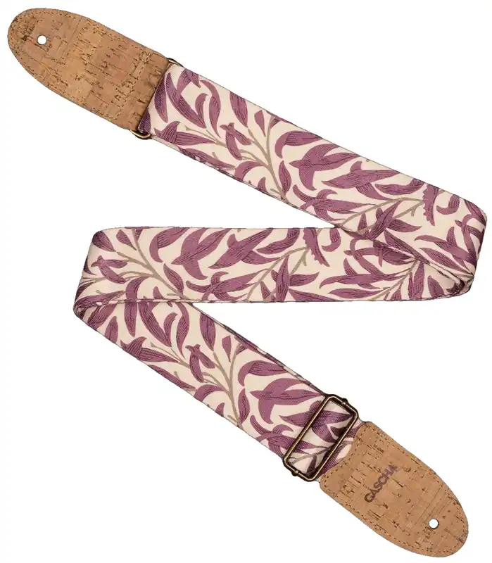 CASCHA CGS-VC4 Guitar Strap Vegan Cork Mauve Leaves Horká Nabídka