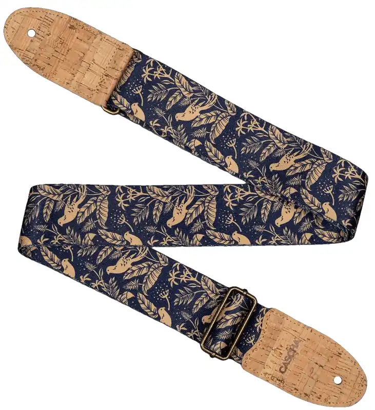CASCHA CGS-VC2 Guitar Strap Vegan Cork Midnight Birds Sleva