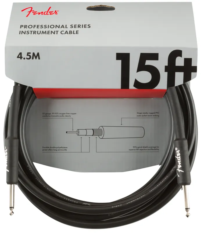 Koupit Online Fender Professional Series Instrument Cable 15ft Black 4,5m