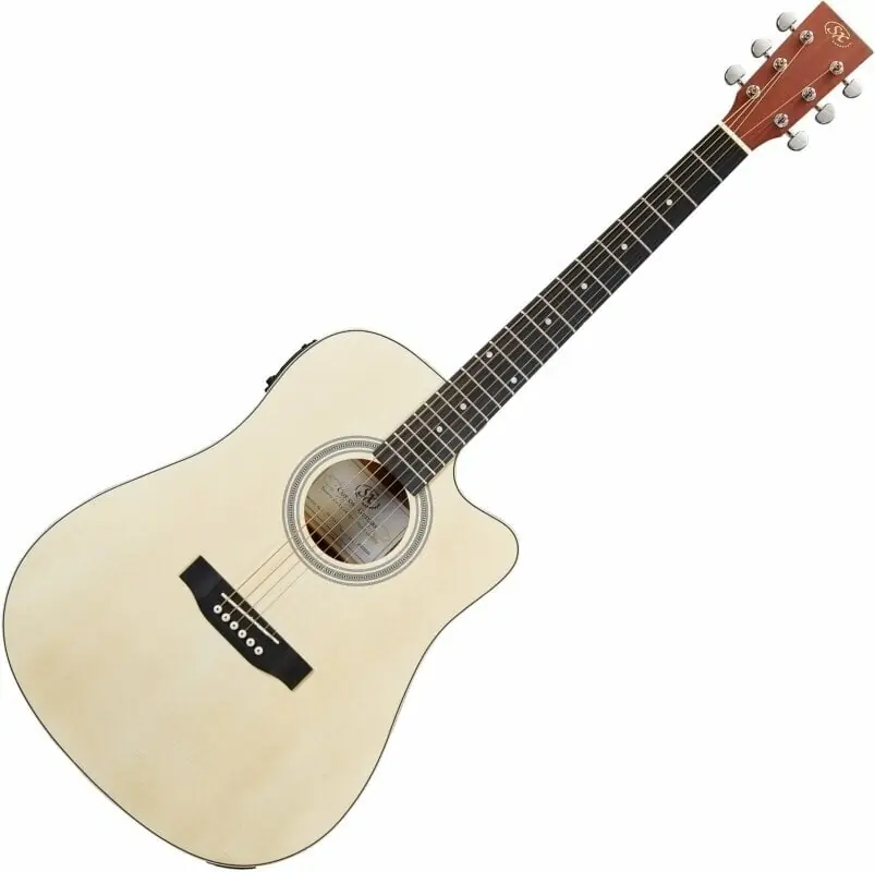 SX SD304TCE Natural Elektroakustická kytara Dreadnought Originální