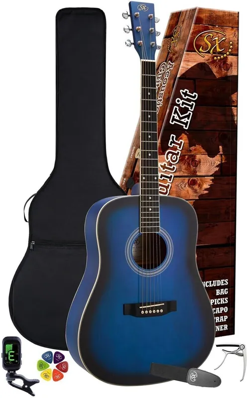 Nejlepší Cena SX SD104KBUS Blue Sunburst Akustická kytara