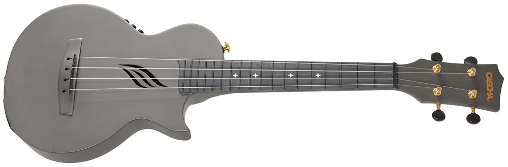 Nízká Cena CASCHA Ukulele Carbon Fibre Black Set EQ