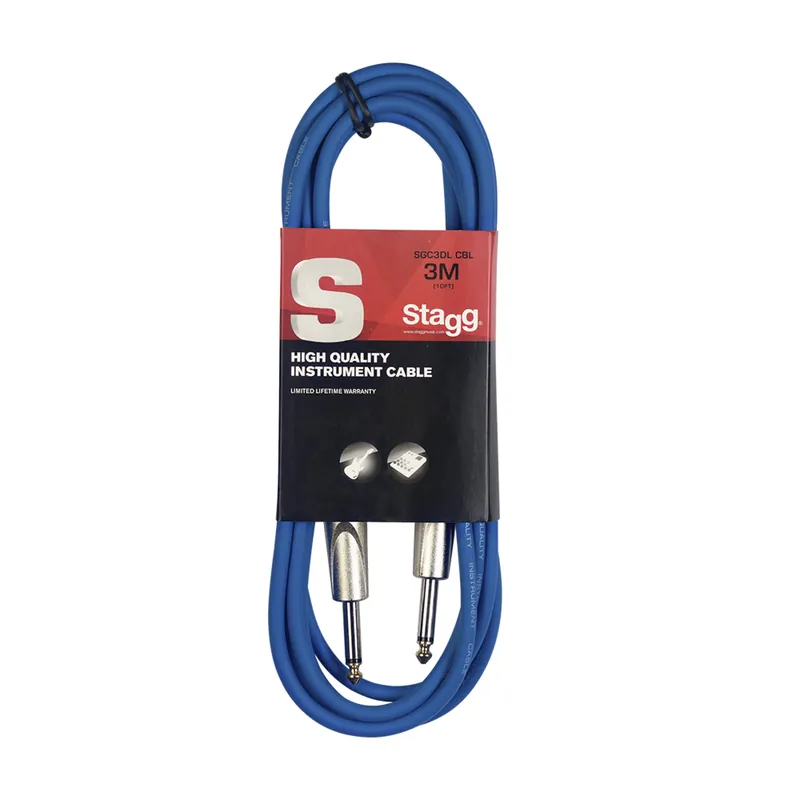 Vrácení Zdarma Stagg SGC3DL CBL, kabel JACK/JACK, 3 m, modrý
