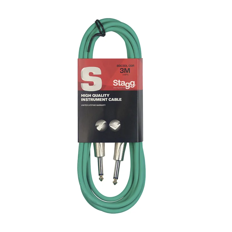Jen Po Omezenou Doba Stagg SGC3DL CGR, kabel JACK/JACK, 3 m, zelený