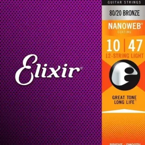 Přímo Od Výrobce ELIXIR Acoustic 80/20 Bronze with NANOWEB .010 - .047 ( .010 - .027 )