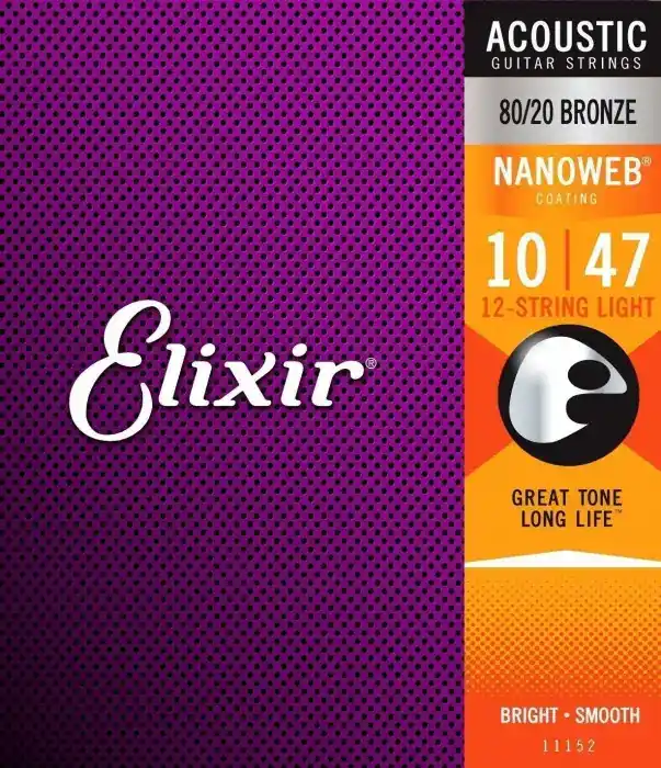 Přímo Od Výrobce ELIXIR Acoustic 80/20 Bronze with NANOWEB .010 - .047 ( .010 - .027 )