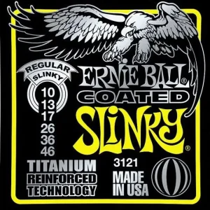 Nízká Cena ERNIE BALL P03121 Coated Titanium RPS Regular Slinky - .010 - .046
