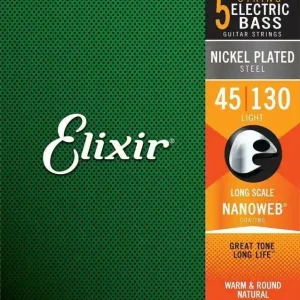 ELIXIR 14202 NANOWEB Electric Bass Nickel Plated Steel .045-.130 Ověřený