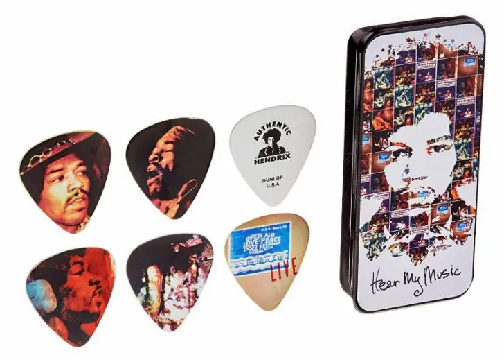 DUNLOP JHPT07M Jimi Hendrix Hear My Music Pick Tin Medium Originální